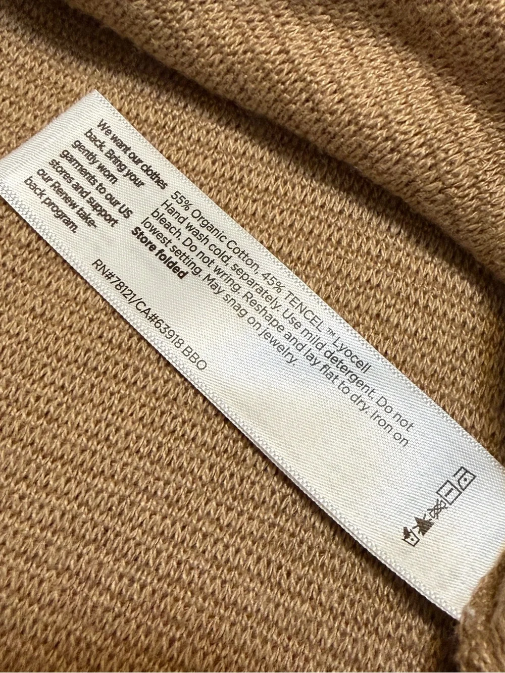 EILEEN FISHER Camel Ribbed Organic Cotton-Blend Crewneck Sweater